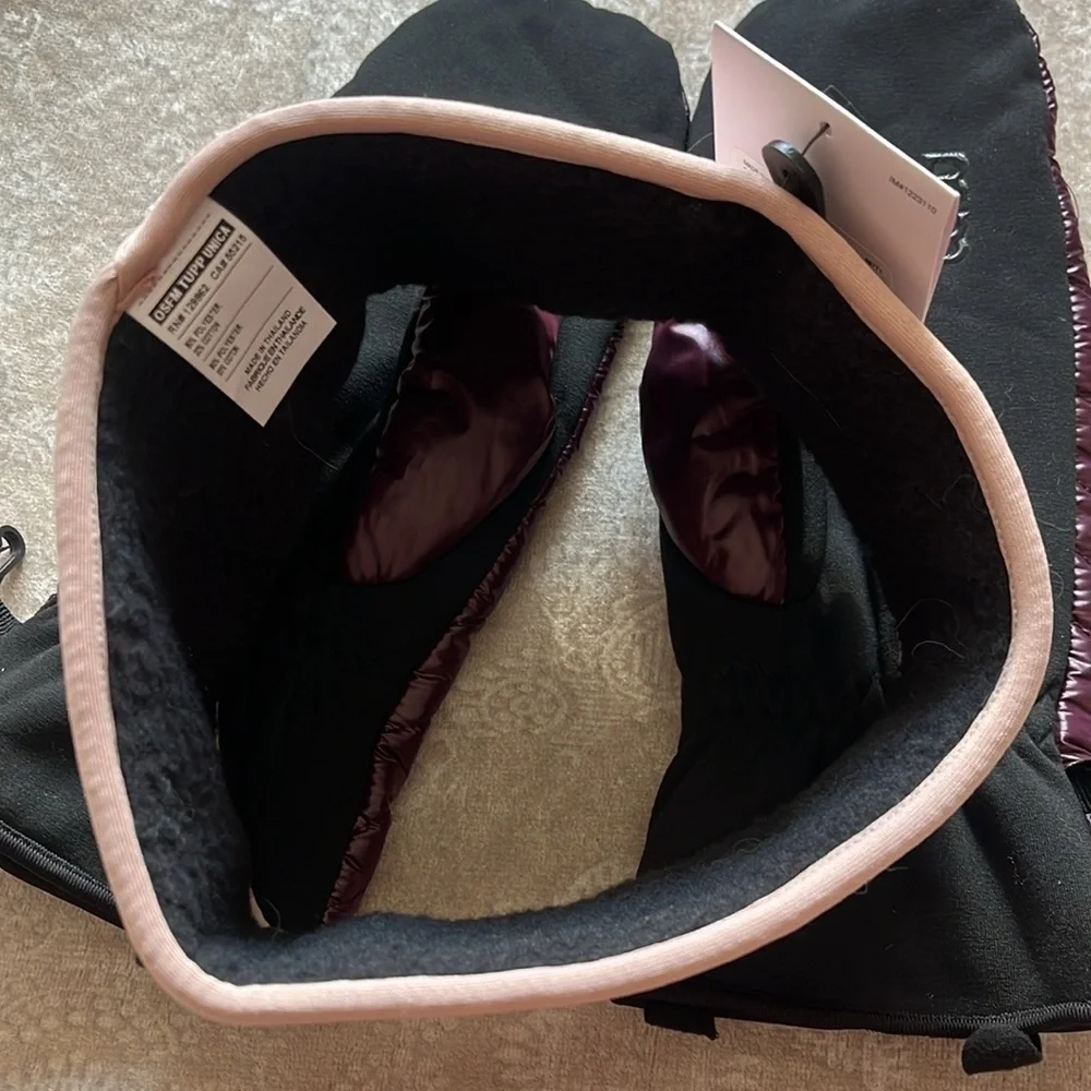NWT Nike Club Fleece Pink Headband & NWOT Pajar 1963 Canada Burgundy Mittens Set